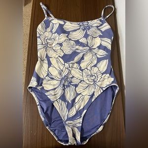 Blue Floral One Piece Swimsuit
